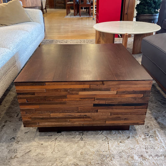 Wood Block Square Coffee Table