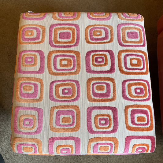 Groovy Pink & Orange Ottoman
