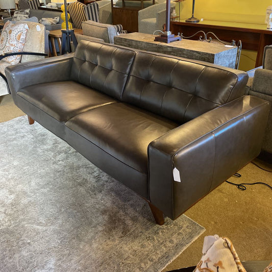 Odense Espresso Leather Sofa