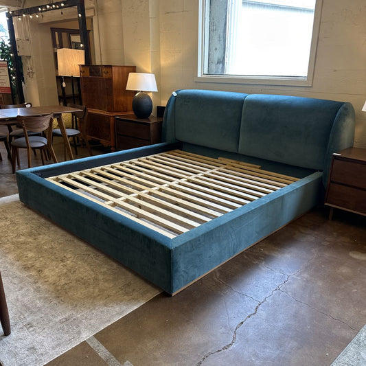 The Smith King Bed Sapphire Performance Velvet