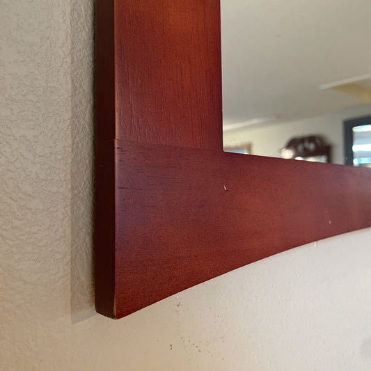 Wooden Framed Mirror with Inward Curve on Frame