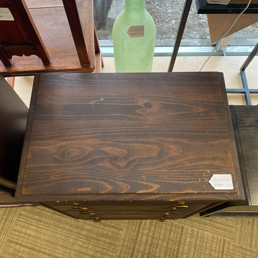 Small Dark Pine Chest of Drawers