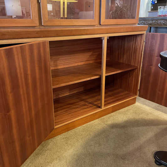 Teak Hutch with Glass Doors