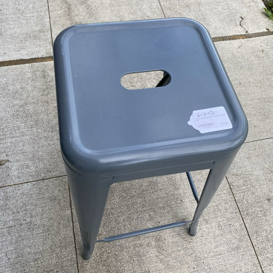 Grey Stacking Metal Counter Stool