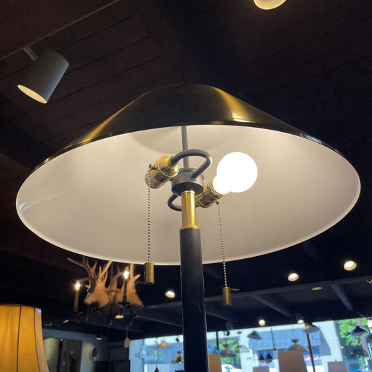MCM Brass Floor Lamp with Coniacal Shade LAMPS