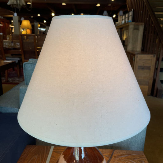 MCM Style Brown & White Swirl Glass Table Lamp