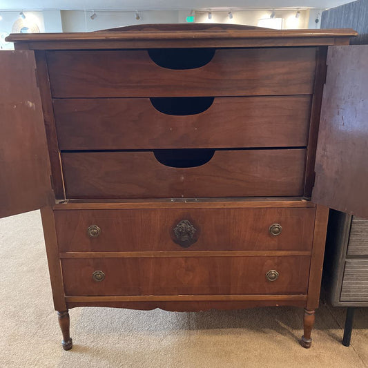 Vintage Wardrobe with Double Doors & 2 Drawers