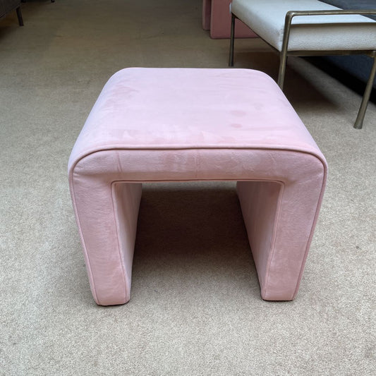 Pale Pink Velvet Ottoman