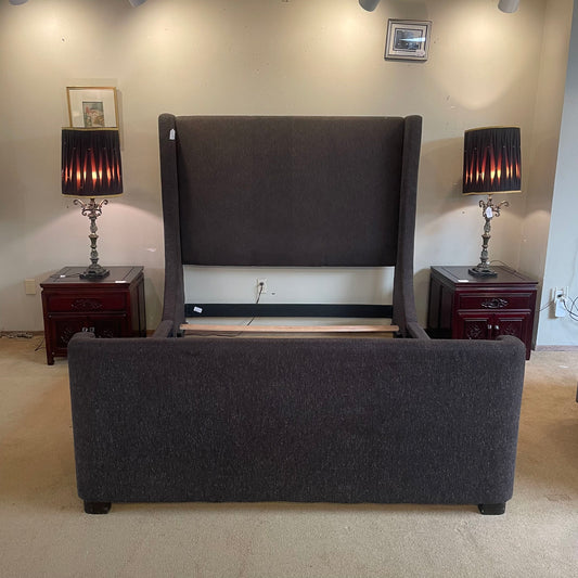 Charcoal Fabric Queen Bed Frame C BED FRAMES