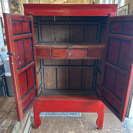 Large Red Asian Cabinet