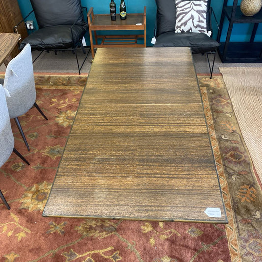 Vintage Bamboo Dark Wood Flip Top Table (AS IS)