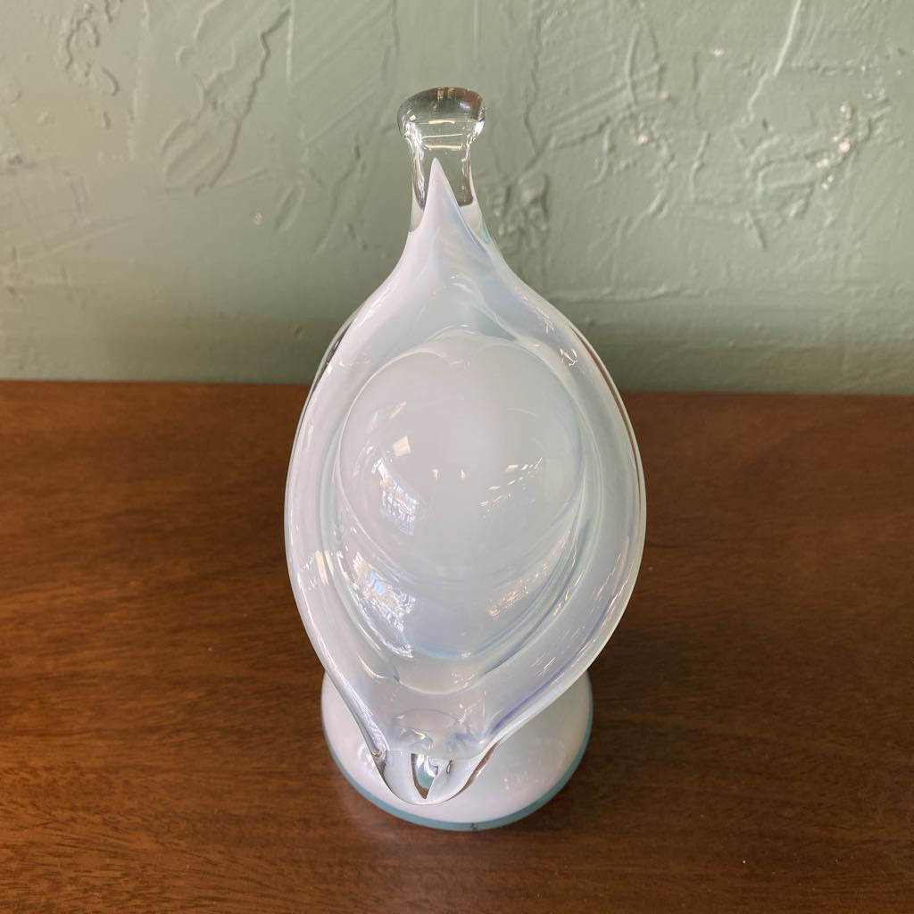 Milky White Art Glass Sculpture