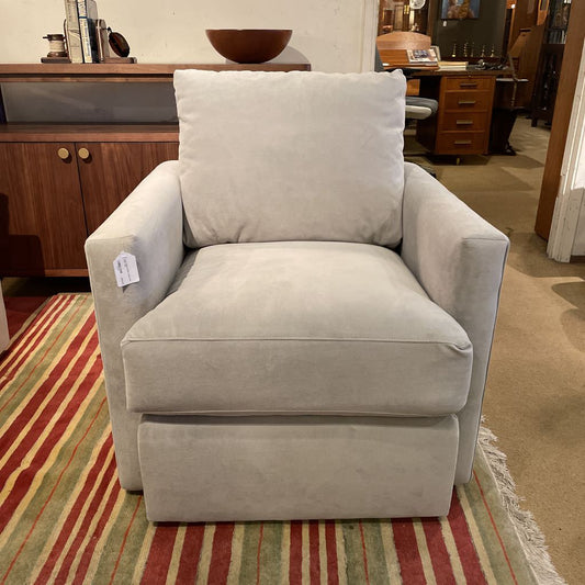 Crate & Barrel Silver Velvet Arm Chair U ACCENT CHAIRS