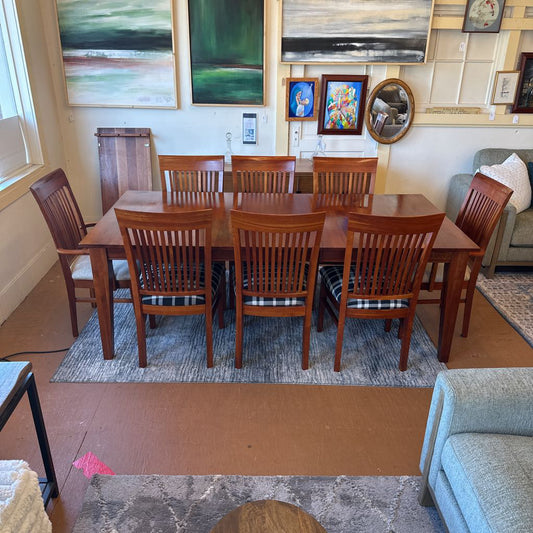 Solid Wood Dining Table And 8 Chairs