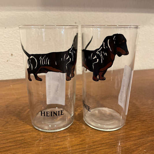 SET OF 10 Doggies with Names Glass Set UNIQUE FINDS