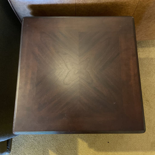 Dark Wood End Table w Four Square Top C SIDE TABLES