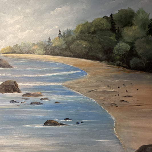 LOIS HASKELL "Lonely Beach II" 30"x30" ART