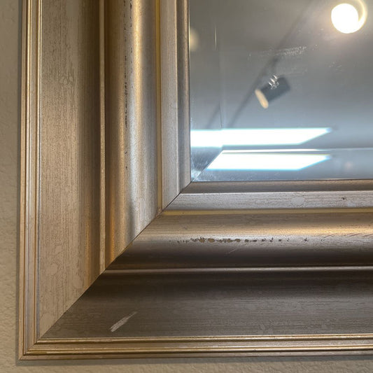 Silver w/ Yellow Trim Rectangular Wall Mirror C MIRRORS