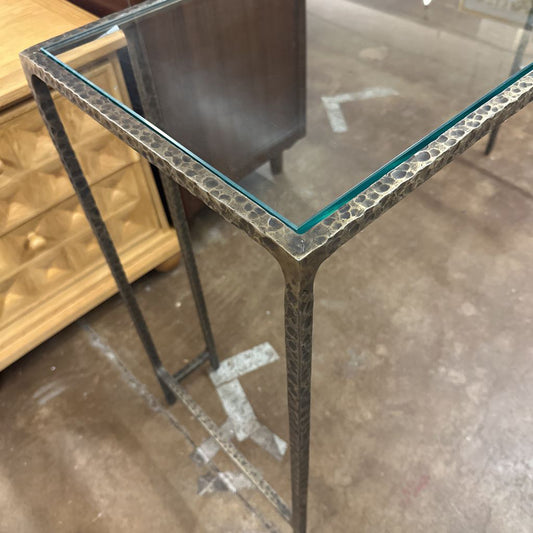 Glass Top Antique Style Console Table C CONSOLE TABLES