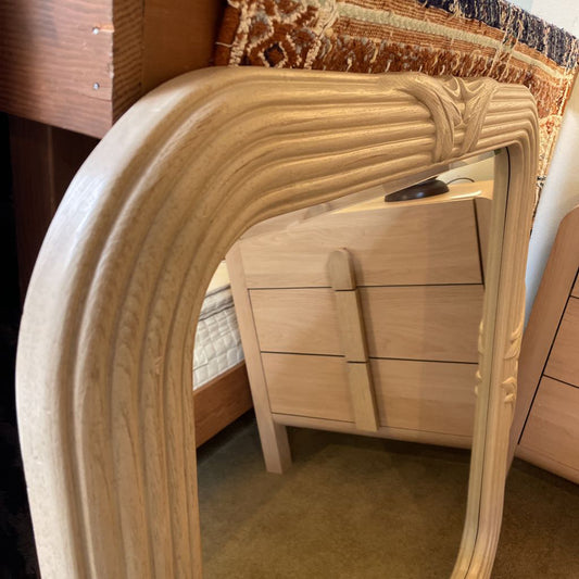 Large Beveled & Carved Tan Mirror C MIRRORS