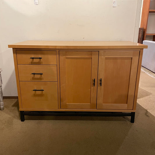 Pine Modern Credenza with 3 Drawers C CABINETS
