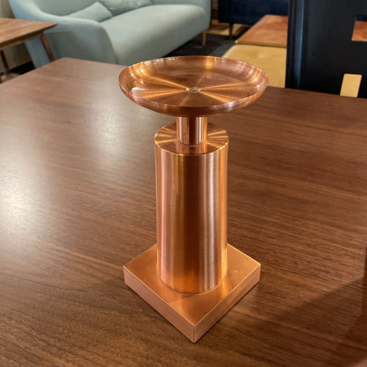 Copper Deco-Inspired Candlestick SET OF 2--AS IS UNIQUE FINDS