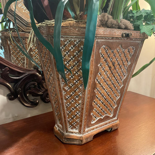 Faux Orchid in Basket UNIQUE FINDS