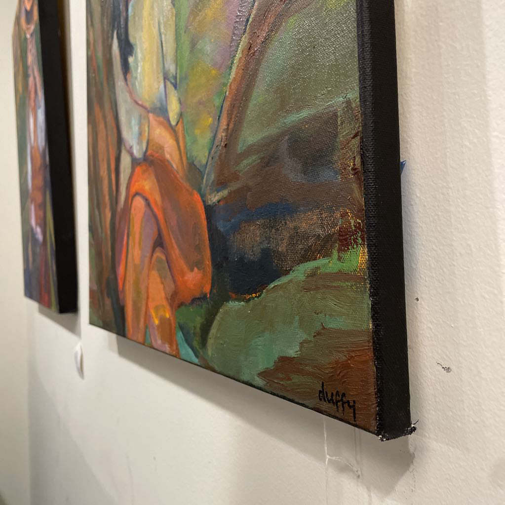 "My Friend Solitude" Painting of Woman in Tree Local Artist Linda-Jo Duffy