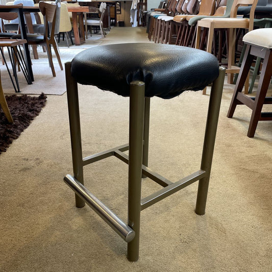Chunk Vinyl Seat Metal Leg Stool AS IS C STOOLS