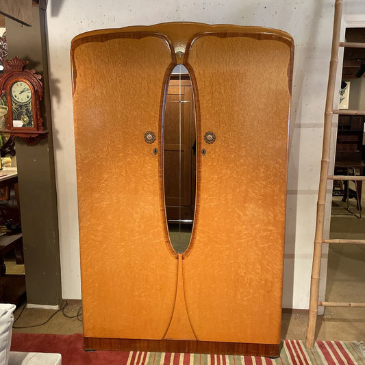 Blonde Birds Eye Wood w/ Center Mirror Armoire C HIGHBOYS