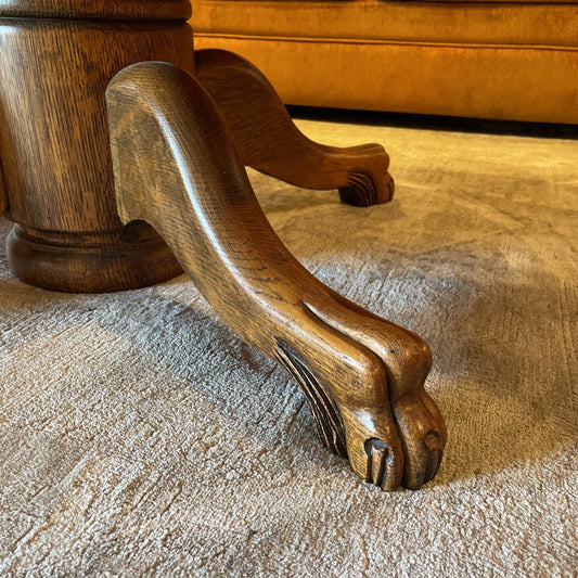 Stone Top Round Coffee Table w/ Claw Feet C COFFEE TABLES