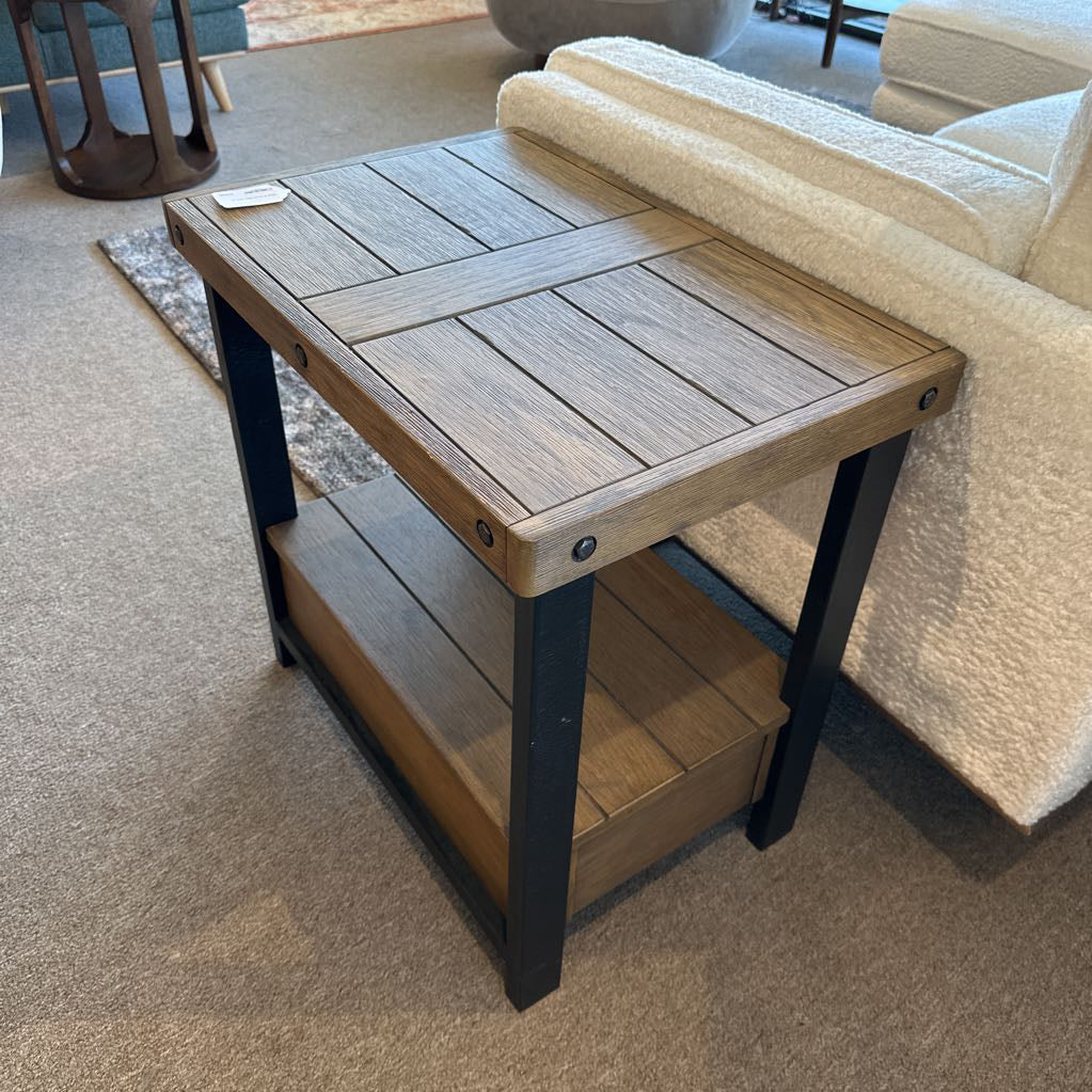 Metal & Wood Side Table