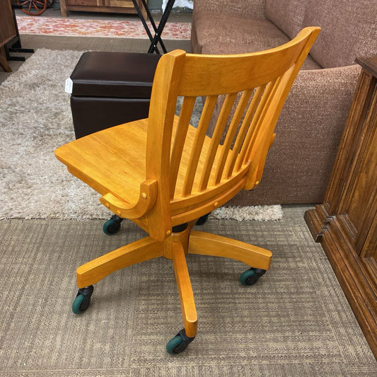 Blonde Wood Adjustable Desk Chair (AS IS) C OFFICE CHAIRS