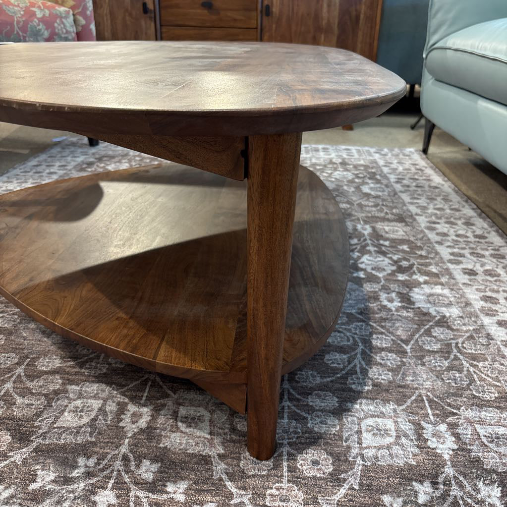 Mod 2-tier Walnut Coffee Table