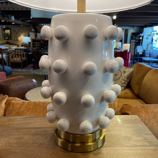 White Dotted Ceramic Table Lamp LAMPS