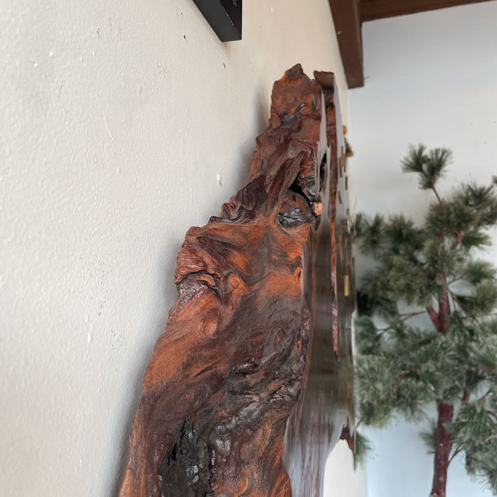 Vintage Redwood Live Edge Wall Clock