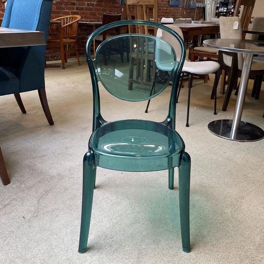 Calligaris Transparent Blue Plastic Molded Chair C DINING CHAIRS