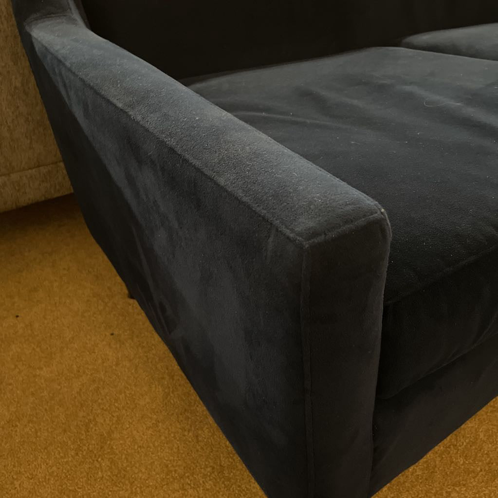 West Elm Everett Blue Velvet 2 Seat Loveseat U LOVESEATS