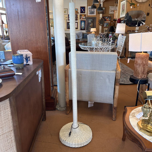 Vintage BOHO Wicker Double Bulb Floor Lamp LAMPS