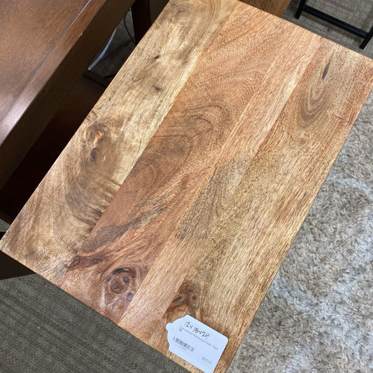 Curved Iron Hardwood Side Table C SIDE TABLES