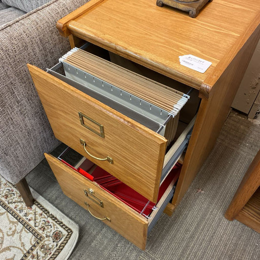 Golden Oak Two Drawer File Cabinet C CABINETS
