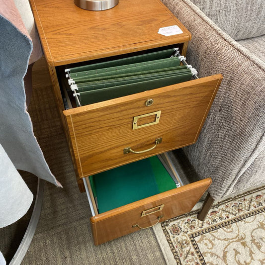 Oak Two Drawer File Cabinet C CABINETS