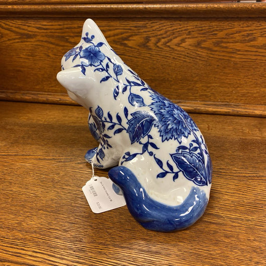 Blue & White Ceramic Cat