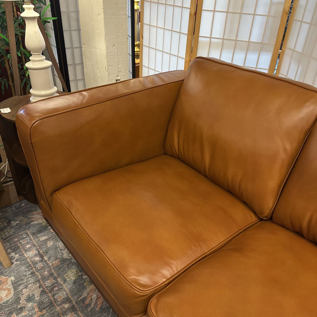 Karlstad Russet Leather Sofa U SOFAS
