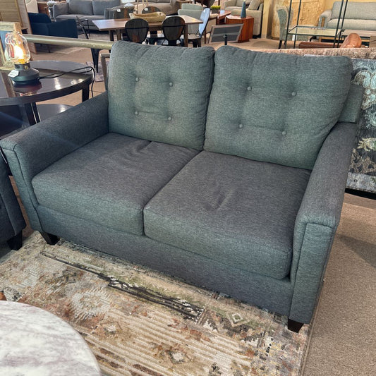 Contemporary Tufted Grey Loveseat U LOVESEATS