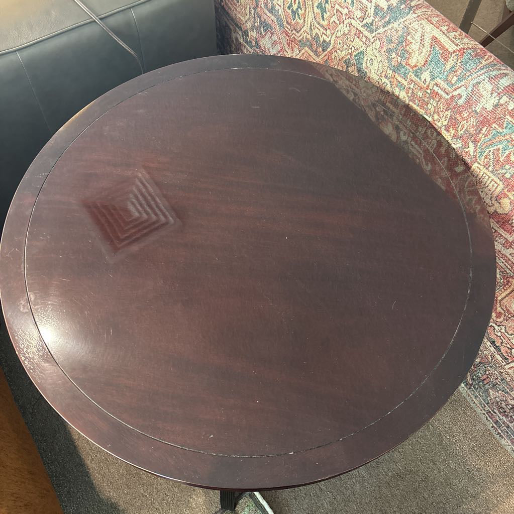 Dark Wood Round Side Table