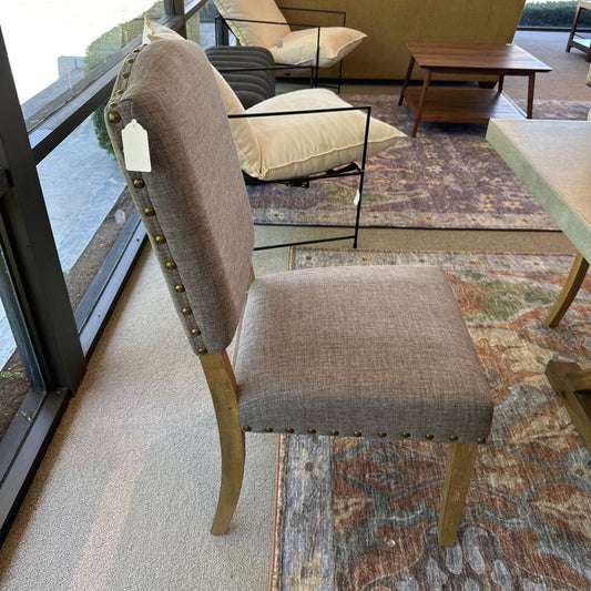 Rustic Nailhead Grey Upholstered Dining Chair (SET OF 6) C DINING CHAIRS