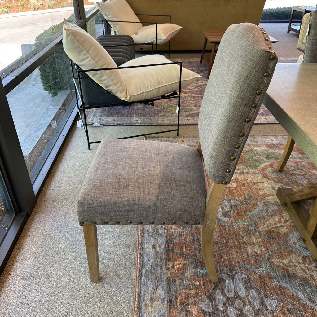 Rustic Nailhead Grey Upholstered Dining Chair (SET OF 6)