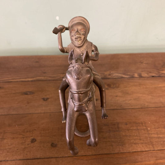 African Brass Warrior on Horseback 2PC