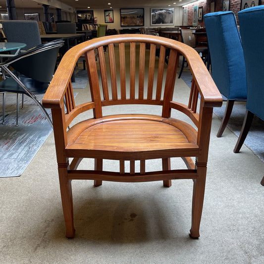 David Smith Teak Curved Slatted Back Accent Chair U ACCENT CHAIRS